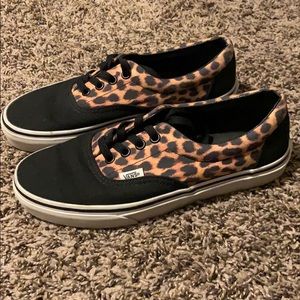 Leopard Print & Black Van's Shoes 🐆